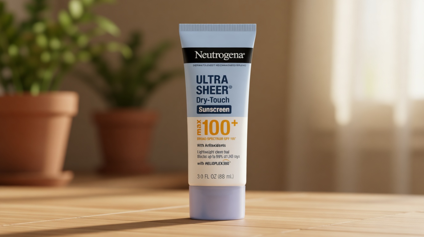 Neutrogena Ultra Sheer Dry-Touch Sunscreen Lotion, Max 100+ Broad Spectrum SPF 100 UVA/UVB Protection, Lightweight, Non-Greasy Sunscreen, Oxybenzone-Free, Antioxidant, Travel Size, 3 fl oz
