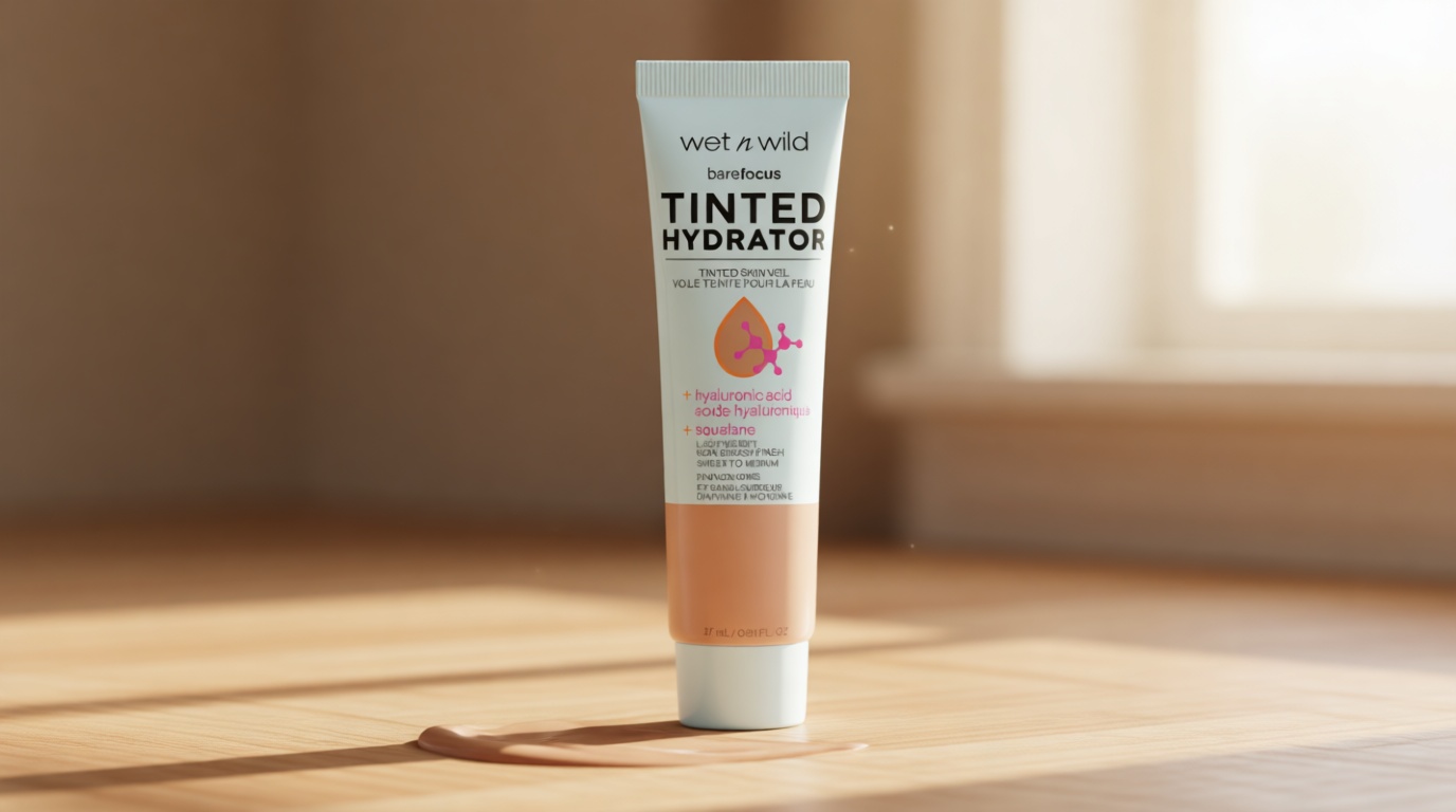 wet n wild Bare Focus Tinted Hydrator Tinted Skin Veil, Lightweight Buildable Coverage with Hyaluronic Acid & Vegan Squalane, Semi-Matte Finish, Cruelty-Free -Tan Medium Deep