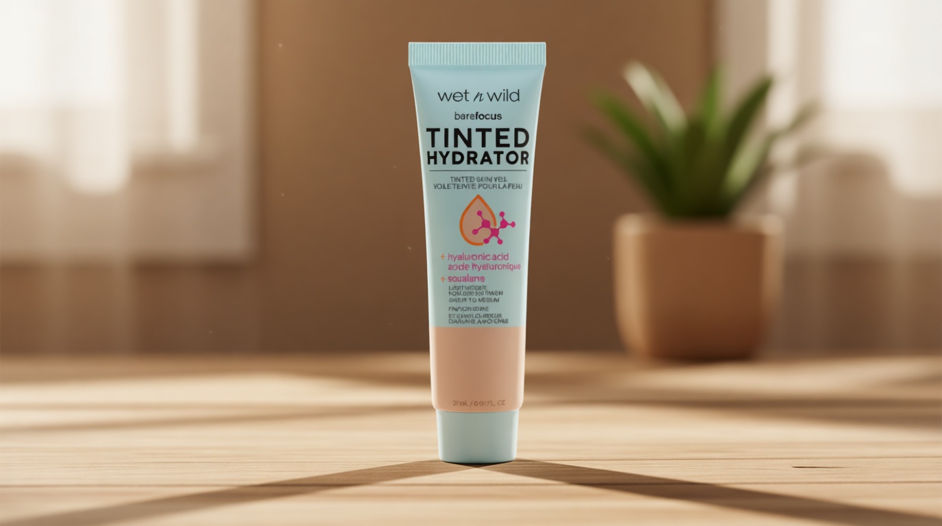 wet n wild Bare Focus Tinted Hydrator Tinted Skin Veil, Lightweight Buildable Coverage with Hyaluronic Acid & Vegan Squalane, Semi-Matte Finish, Cruelty-Free - Fair