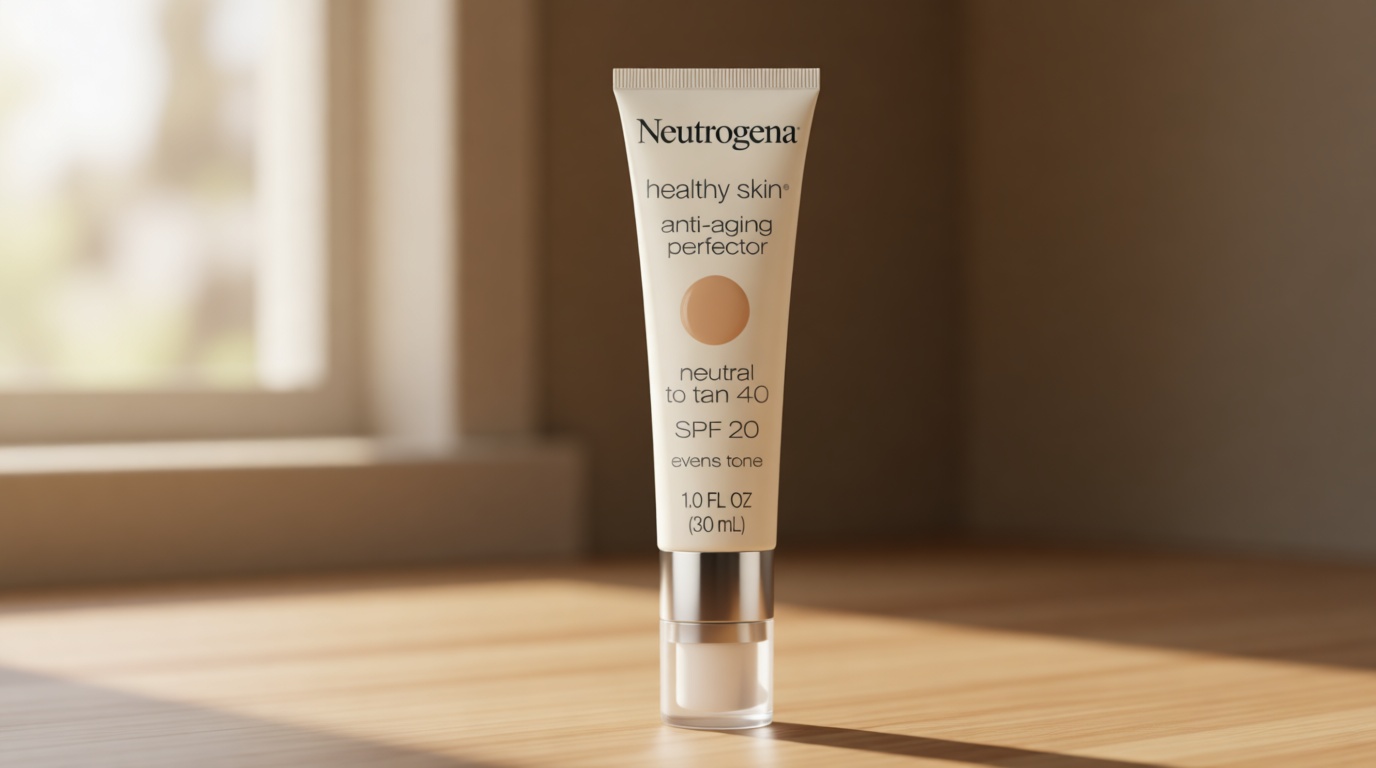Neutrogena Healthy Skin Anti-Aging Perfector - with Retinol, Tinted Moisturizer with SPF 20 & Sheer Coverage that Smooths Skin Texture & Reduces the Look of Fine Lines, Natural to Tan (40), 1oz (30mL)