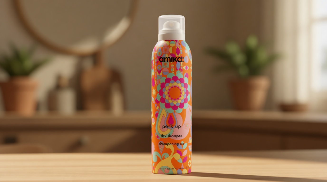 amika perk up talc-free dry shampoo | refreshes roots with a voluminous ‘oomph’ between washes, no white residue, absorbs oil + reduces odor, for all hair types