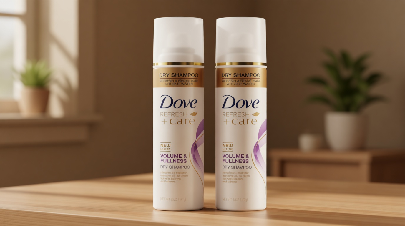 Dove Dry Shampoo Spray, Volume & Fullness, Absorbs Oil to Refresh Hair Without Washing, 5 oz (2-Pack)