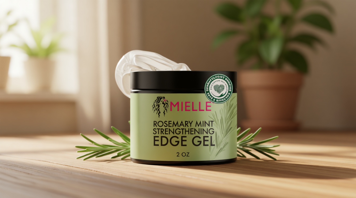 Mielle Organics Rosemary & Mint Edge Control Gel - Strong Hold Hair & Edge Gel for Women & Men - Infused with Biotin, Coconut & Babassu Oil to Encourage Longer, Healthier Hair (2 Fl Oz)