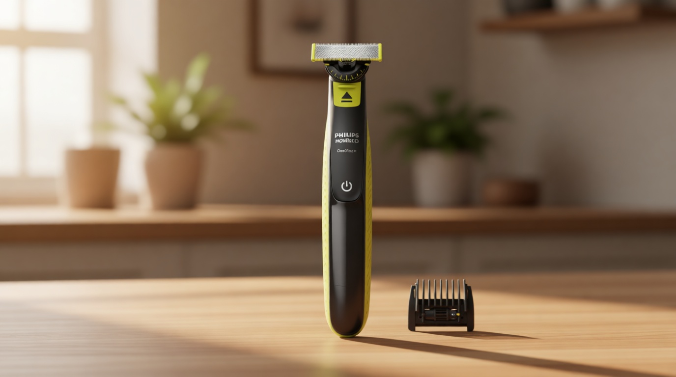 Philips Norelco One 360 Hybrid Face, Electric Beard Trimmer and Shaver, with 360 Technology, 1x 360 for Face, 5in1 Adjustable Comb, Model QP2724/90 GreenCircle Certified: Certified Environmental Facts Label