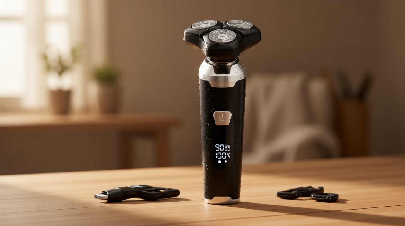 Electric Razor for Men: Wet/Dry Electric Shaver with Upgraded Curved Razor Foil, Gentle on Sensitive Skin, 3-in-1 Cordless Shaver for Beard/Nose/Sideburns