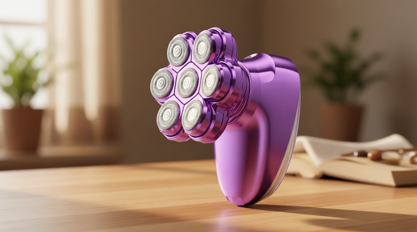 5-in-1 Electric Razors for Women, 7D Magnetic Heads Full Body Shaver, Waterproof Wet Dry Hair Remover with LED Display, Rechargeable Bikini Trimmer for Underarms, Face, Legs, Lips, Arms (Purple)