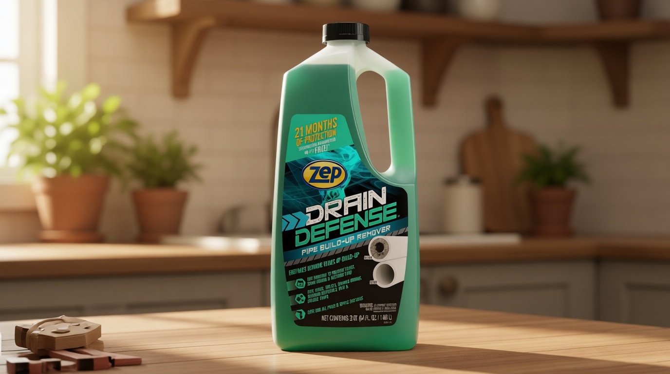 Zep Drain Defense Pipe Build-Up Remover - 64 Ounces - ZLDC648 - Professional Strength Liquid Pipe Build Up Remover,GREEN