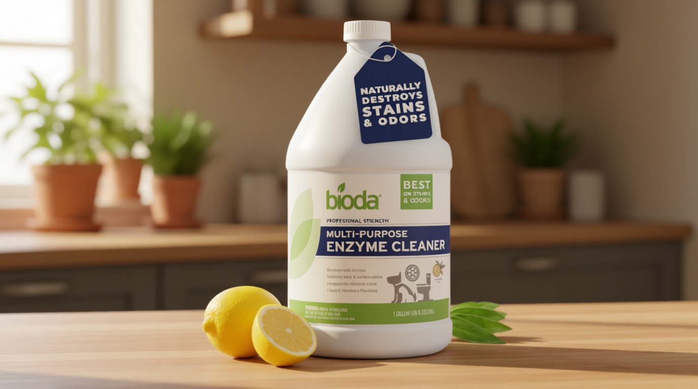 Bioda Multi-Purpose Probiotic Enzyme Cleaner and Deodorizer | Professional Strength | Trash Can Deodorizer, Pet Stains and Odors, Drains, Floors, Bathrooms, Toilets | Made in USA | 1 Gallon