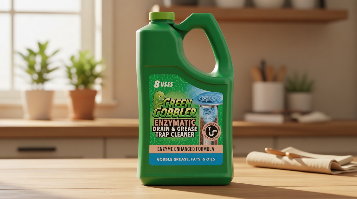 Green Gobbler Enzyme Drain Cleaner | Controls Foul Odors & Breaks Down Grease, Paper, Fat & Oil in Sewer Lines, Septic Tanks & Grease Traps | 1 Gallon