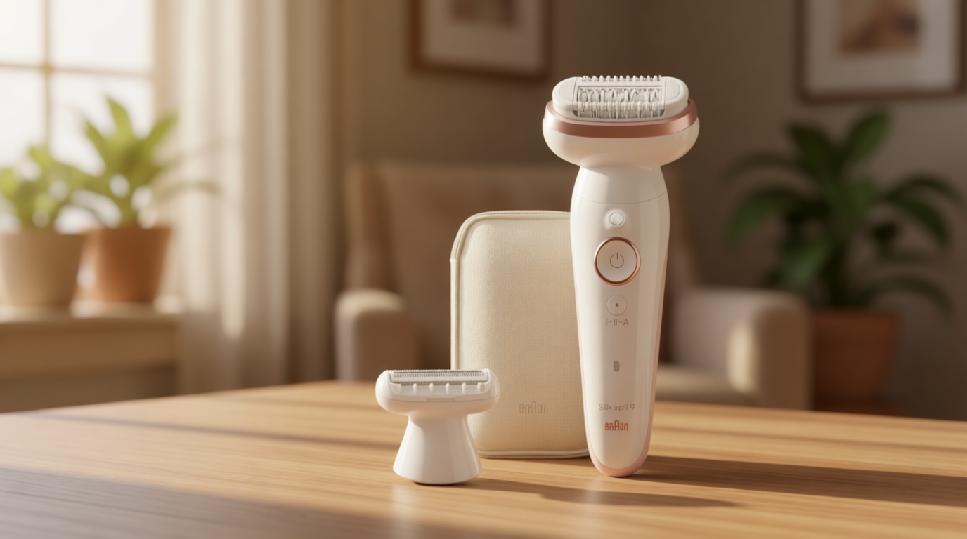 Braun Epilator Silk-épil 9, Hair Removal Device, Women Shaver & Trimmer, Pivoting Head, Wet and Dry Epilator, Includes Shaver Head and Trimmer Comb, SES9-030 GreenCircle Certified: Certified Energy Savings