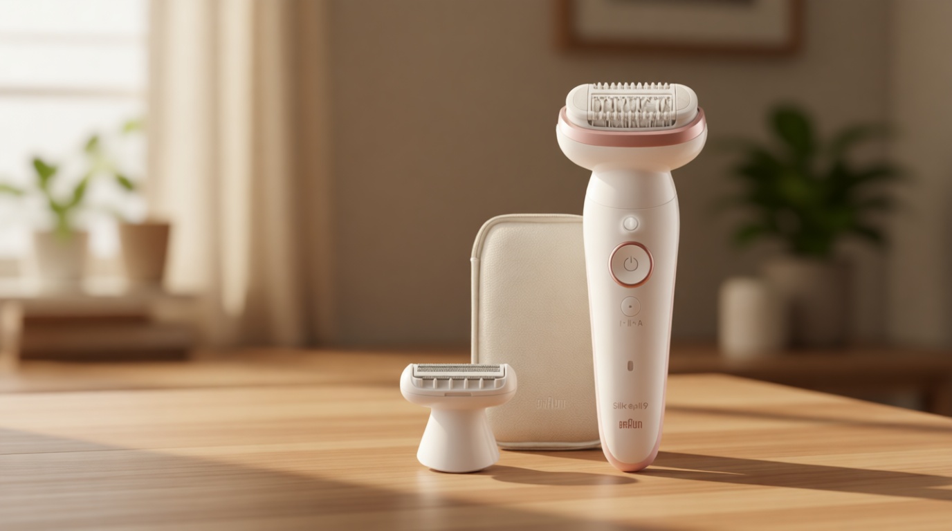 Braun Epilator Silk-épil 9, Hair Removal Device, Women Shaver & Trimmer, Pivoting Head, Wet and Dry Epilator, Includes Shaver Head and Trimmer Comb, SES9-030 GreenCircle Certified: Certified Energy Savings