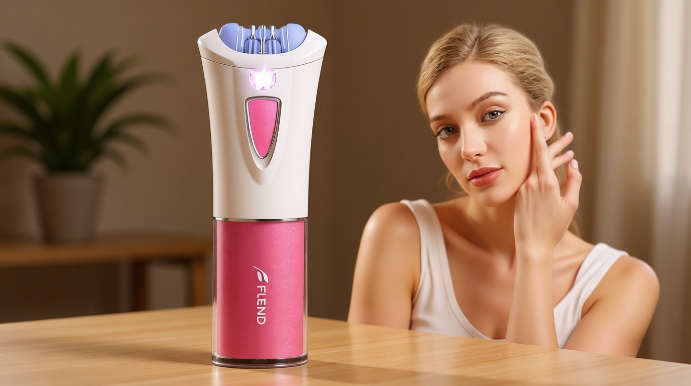 Mini Epilator, Facial Hair Remover for Women, Full Body Smooth Glide Epilator, Portable Electric Lady Shaver for Face, Armpits, Arms, Bikini, and Legs, with 9-Tweezers with LED for Precision