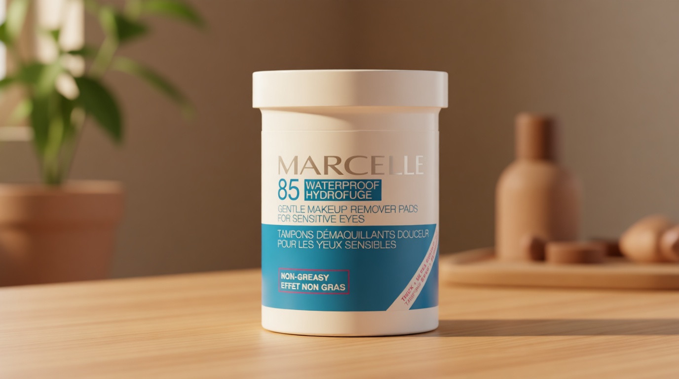 Marcelle Gentle Eye Make-Up Remover Pads, Sensitive Eyes, Waterproof Makeup Removal, Hypoallergenic, Fragrance-Free, Paraben-Free, Alcohol-Free, Cruelty-Free, 85 Pads
