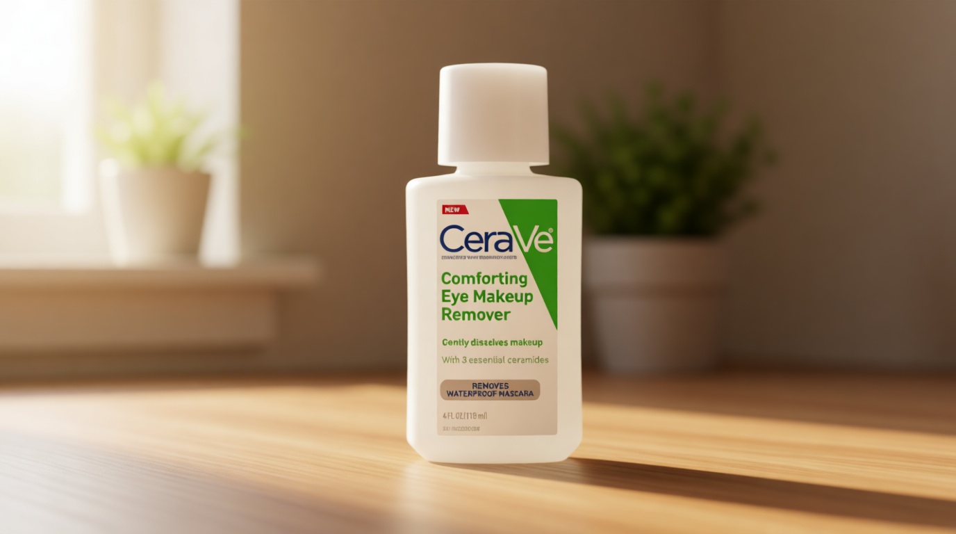CeraVe Eye Makeup Remover with Hyaluronic Acid and Ceramides, Waterproof, Non-Comedogenic, Fragrance Free, Non-Greasy & Ophthalmologist Tested, 4 Ounces