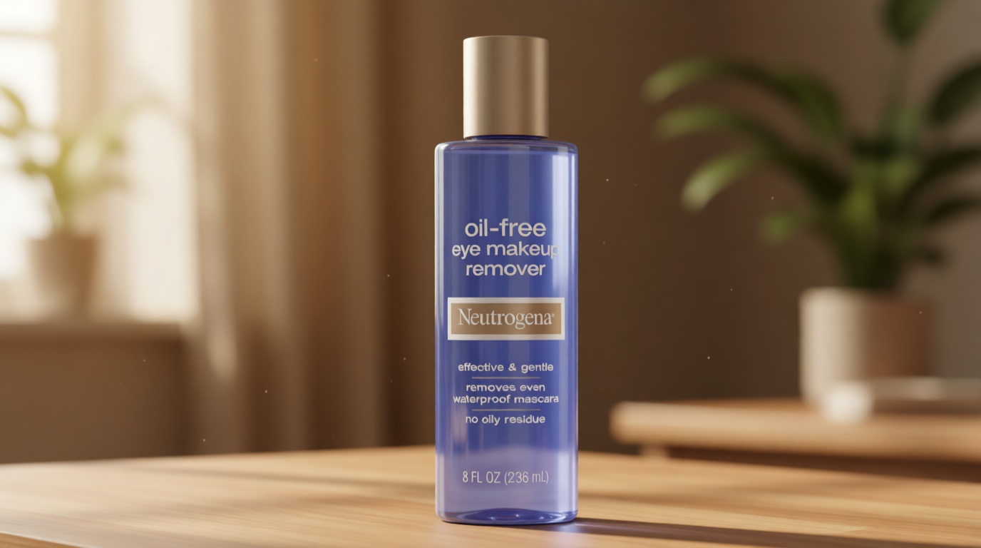 Neutrogena Gentle Oil-Free Eye Makeup Remover & Cleanser for Sensitive Eyes, Dissolves Waterproof Mascara, Non-Greasy Liquid Makeup Remover, Dermatologist & Ophthalmologist Tested, 8 fl. oz
