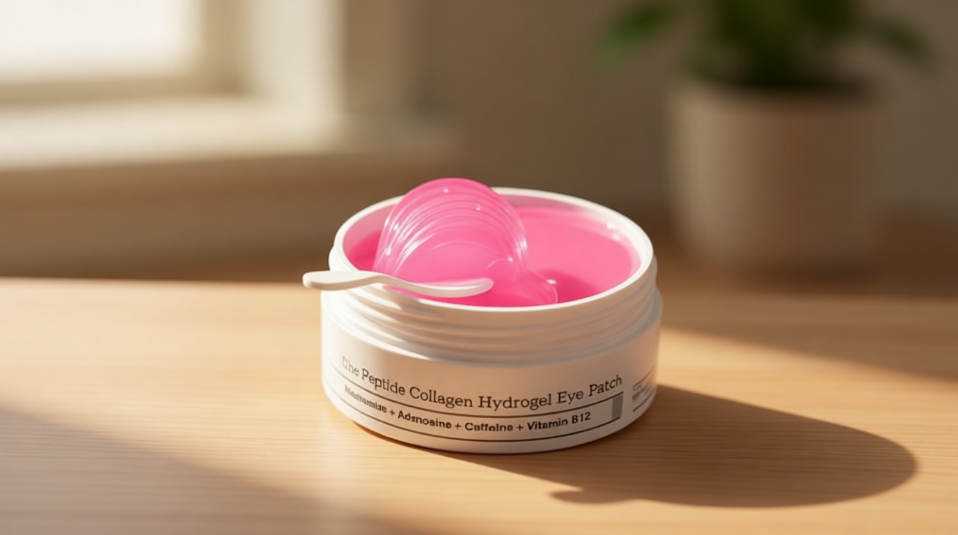 COSRX Pink Peptides Collagen Hydrogel Eye Patch for Puffy Eyes, Dark Circles & Fine Lines, Cooling Under Eye Patches (60), Korean Skin Care