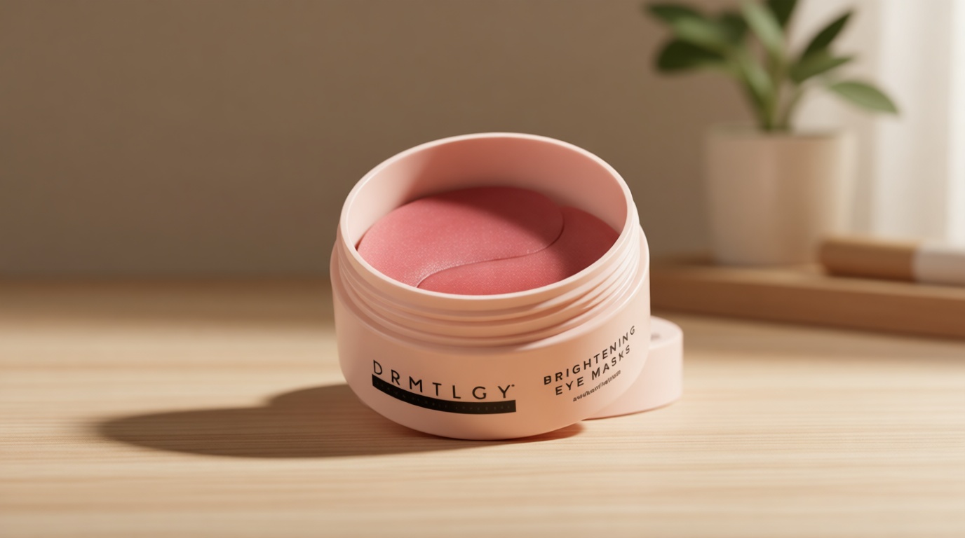 DRMTLGY Brightening Eye Masks – Biodegradable Hydrogel Under Eye Patches with Caffeine, Peptides, Hyaluronic Acid & Niacinamide – Depuff, Hydrate & Smooth Dark Circles – 60 Count