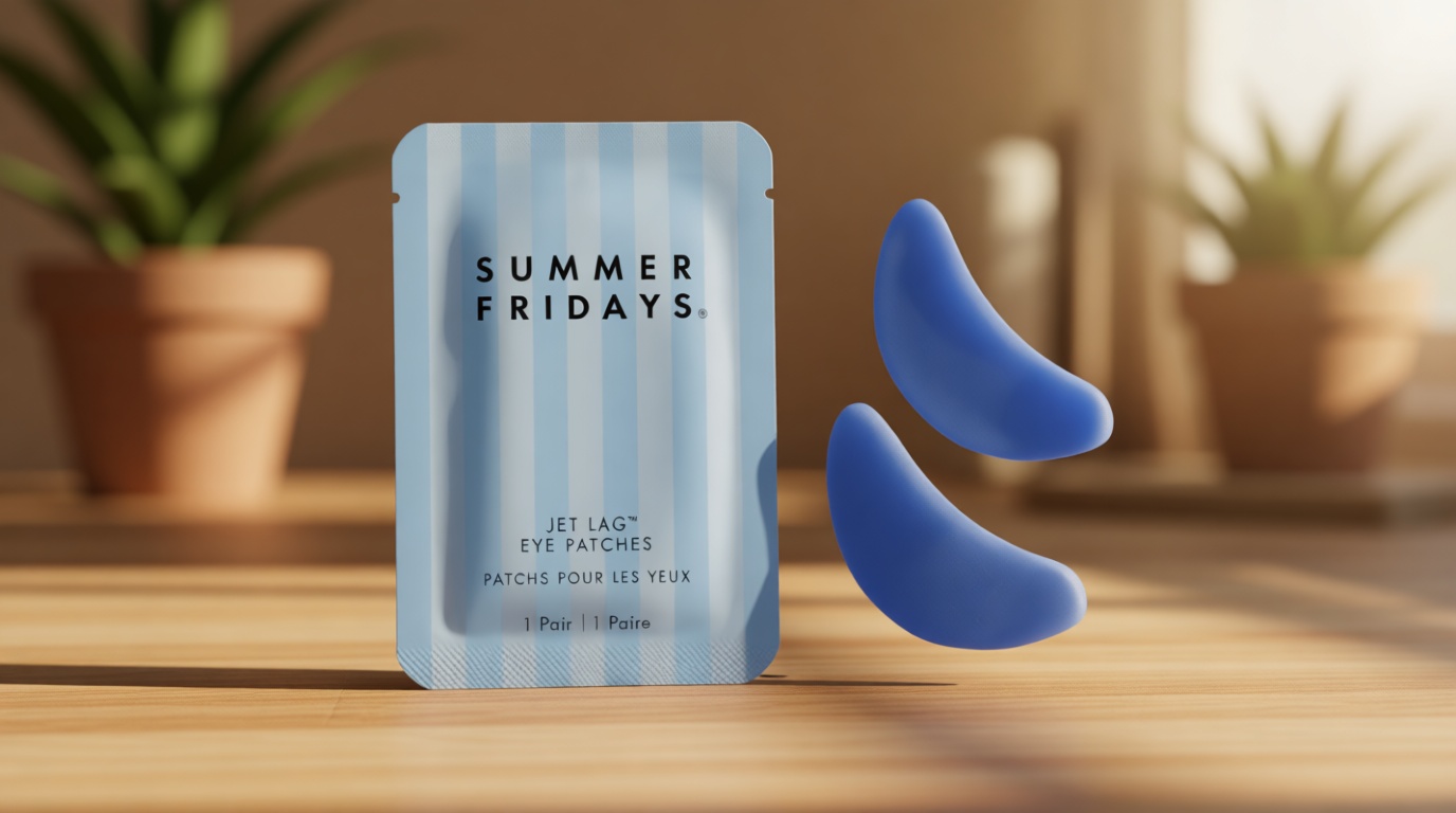 Summer Fridays Jet Lag Under Eye Patches - Hydrating & Depuffing Hydrogel Eye Masks with Caffeine & Peptides to Soothe & Refresh the Undereye Area (6 Pairs)