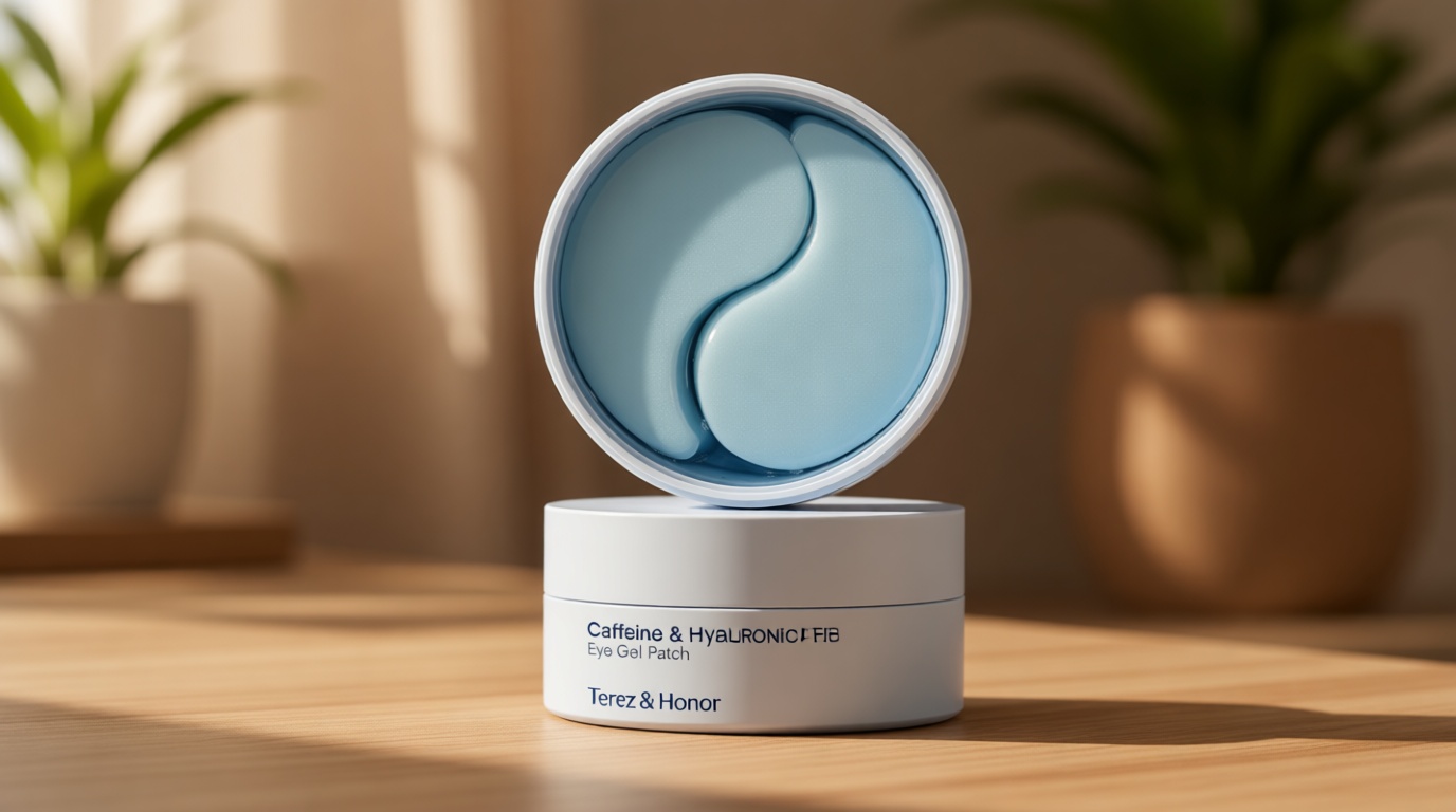 Terez & Honor Under Eye Patches for Dark Circles - 60 Korean Hydrogel Masks for Puffiness, Bags, Wrinkle with Caffeine, Hyaluronic Acid, Niacinamide - Undereye Hydrating & Cooling, Vegan, No Fragrance