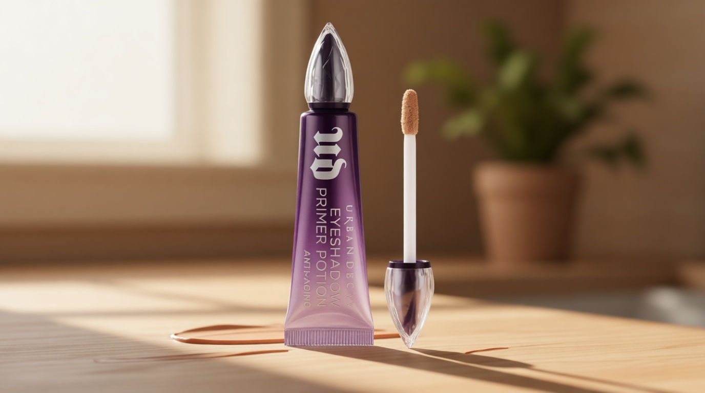 Urban Decay Anti-Aging Eyeshadow Primer Potion - Nude Eye Primer for Crease-Resistant & Long-Lasting Eye Makeup, Improves Look of Fine Lines & Texture, Smooths & Preps Eyelid Base, Vegan, Paraben-free