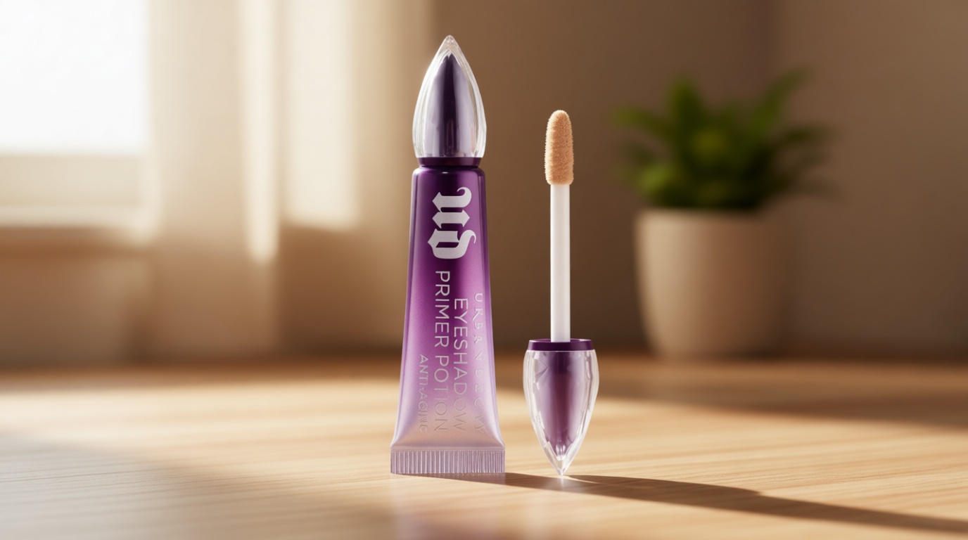 Urban Decay Anti-Aging Eyeshadow Primer Potion - Nude Eye Primer for Crease-Resistant & Long-Lasting Eye Makeup, Improves Look of Fine Lines & Texture, Smooths & Preps Eyelid Base, Vegan, Paraben-free