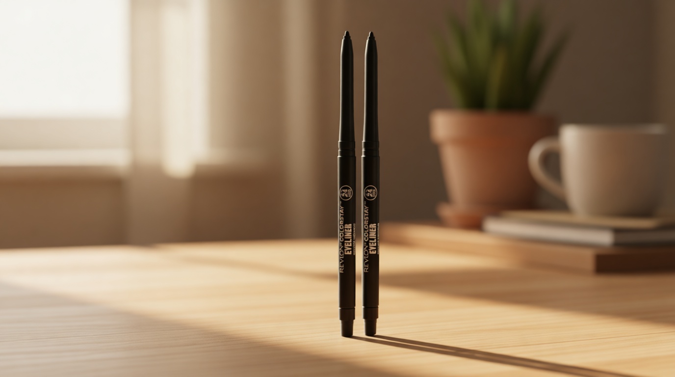 Revlon ColorStay Pencil Waterproof Eyeliner, Smudge-Proof, Eye Makeup with Built-In Sharpener, 201 Black, 2 pack
