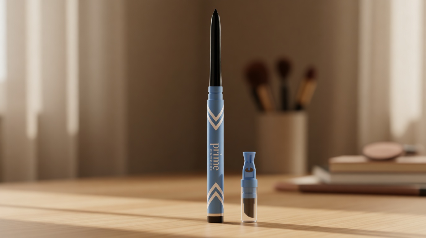 PRIME PROMETICS PrimeEyes Glide Eyeliner for Mature Women – Water-Resistant, Long-Stay and Mess-Proof – Gel Cream Texture, Discreet Sharpener and Effective Smudger (Black)