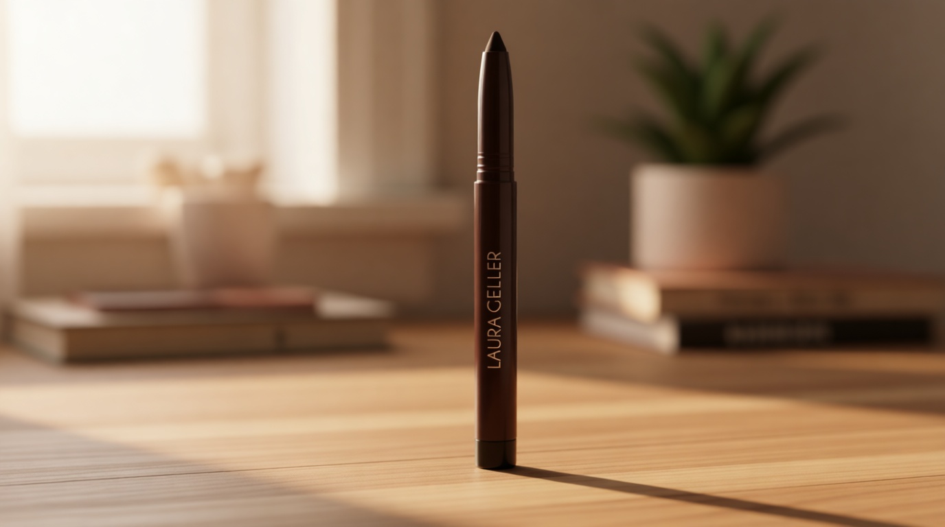 LAURA GELLER NEW YORK Kajal Longwear Kohl Eyeliner Pencil - Smoky Taupe Kohl - Caffeine and Vitamin E - Smooth & Blendable Liner - Built-In Sharpener