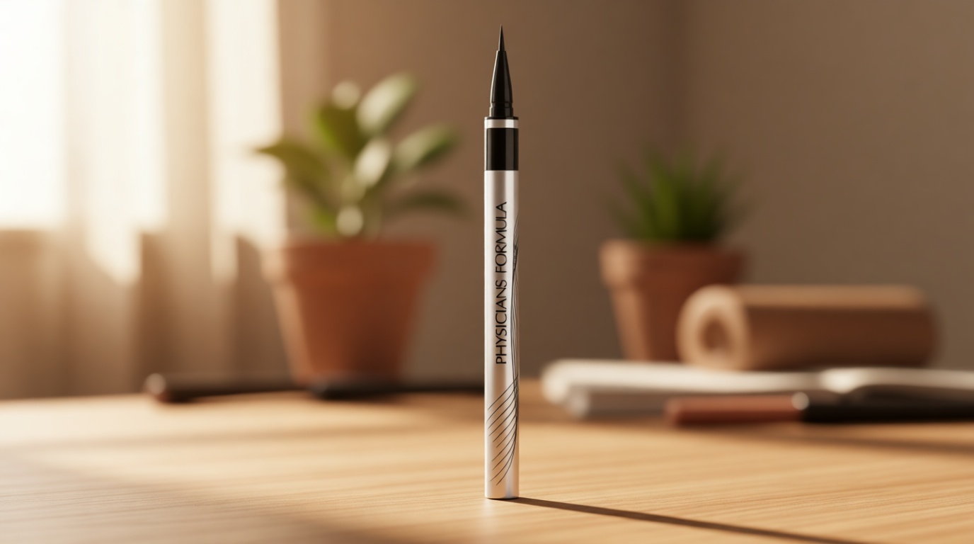 Physicians Formula Eye Booster Super Slim Liquid Eyeliner, Waterproof Precision with a Lash-Boosting Complex, Natural Finish, & Sensitive Skin Approved, Cruelty-Free & Vegan -Ultra Black