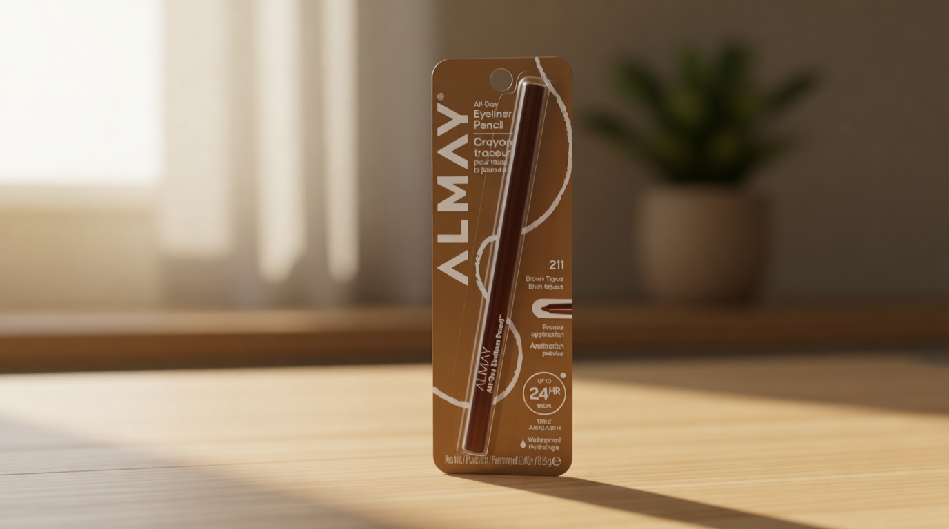 Almay All-Day Eyeliner Pencil, Hypoallergenic, Cruelty-Free, Oil-Free, Fragrance-Free, Ophthalmologist Tested, Long Wearing and Water Resistant (Packaging May Vary), Brown Topaz, 0.01 oz