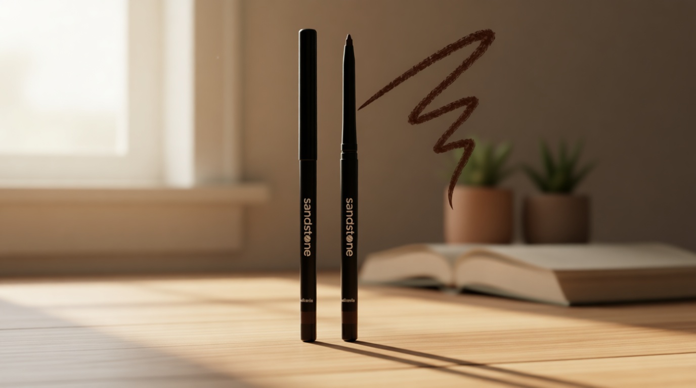 Sandstone Scandinavia Waterproof Eyeliner Pencil – Hypoallergenic & Vegan – Smudge-Proof Gel Formula – For Sensitive Eyes – Brown