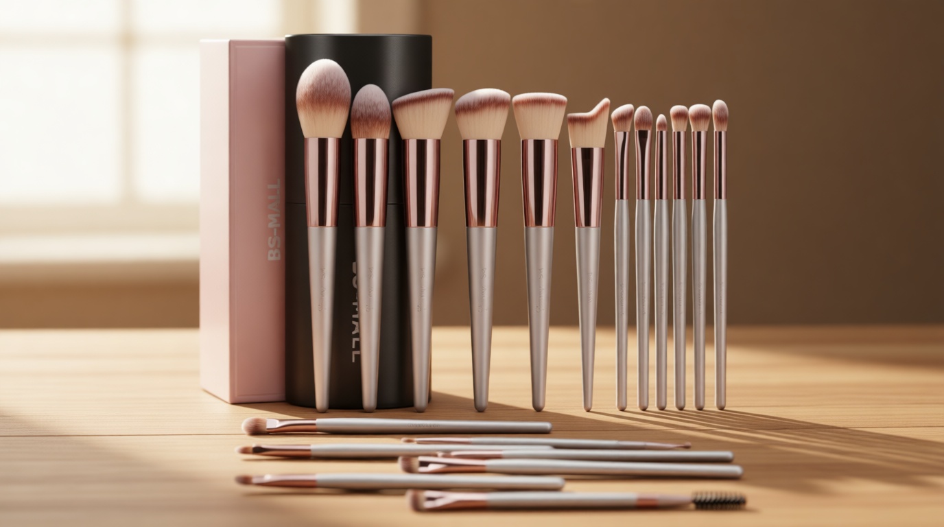 BS-MALL Makeup Brush Set 18 Pcs Premium Synthetic Foundation Powder Concealers Eye shadows Blush Makeup Brushes with black case