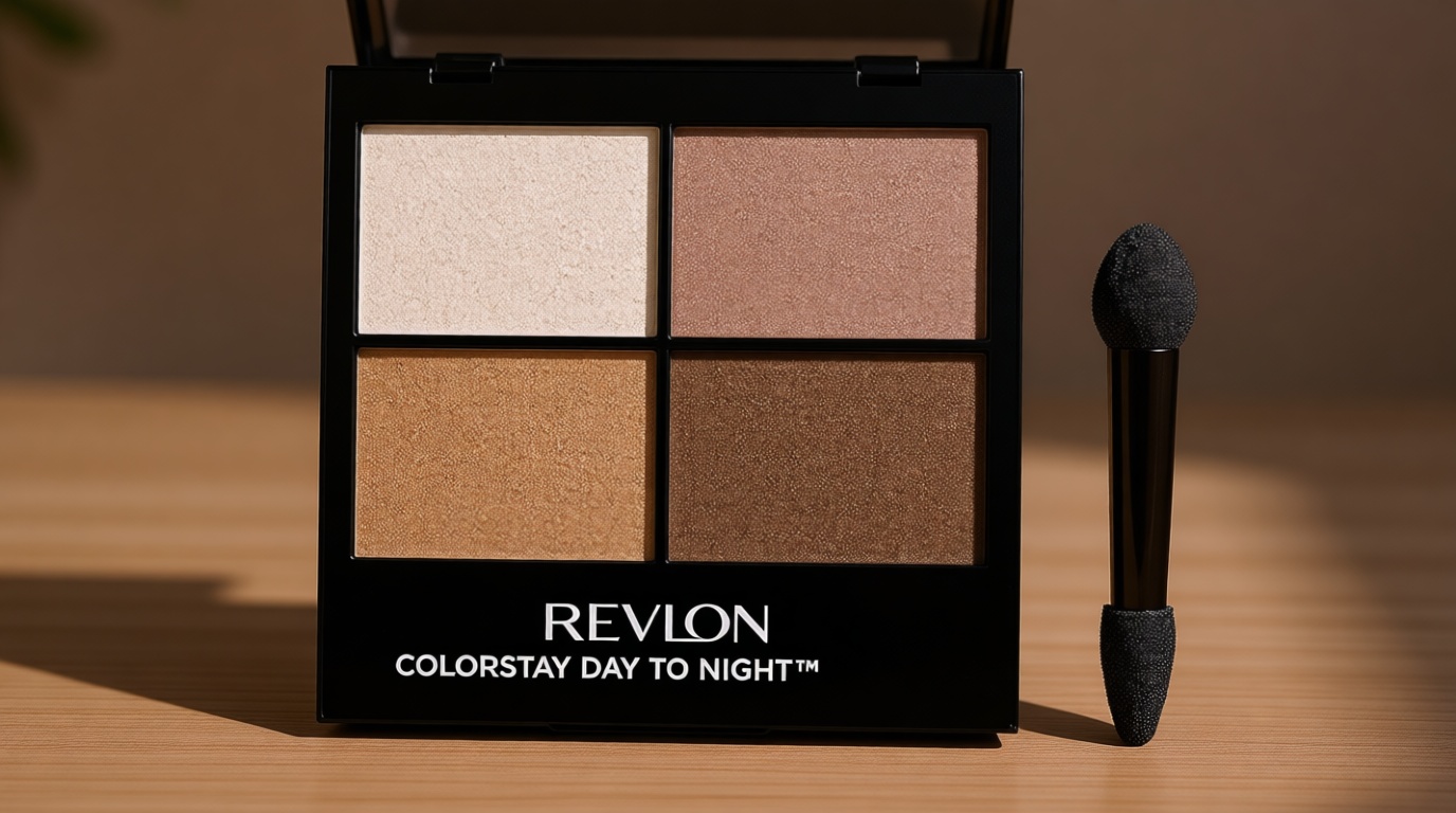 Revlon Eyeshadow Palette by Revlon, ColorStay Day to Night Up to 24 Hour Eye Makeup, Velvety Pigmented Blendable Matte & Shimmer Finishes, 555 Moonlit, 0.16 Oz, 555 Moonlit, 0.16 oz
