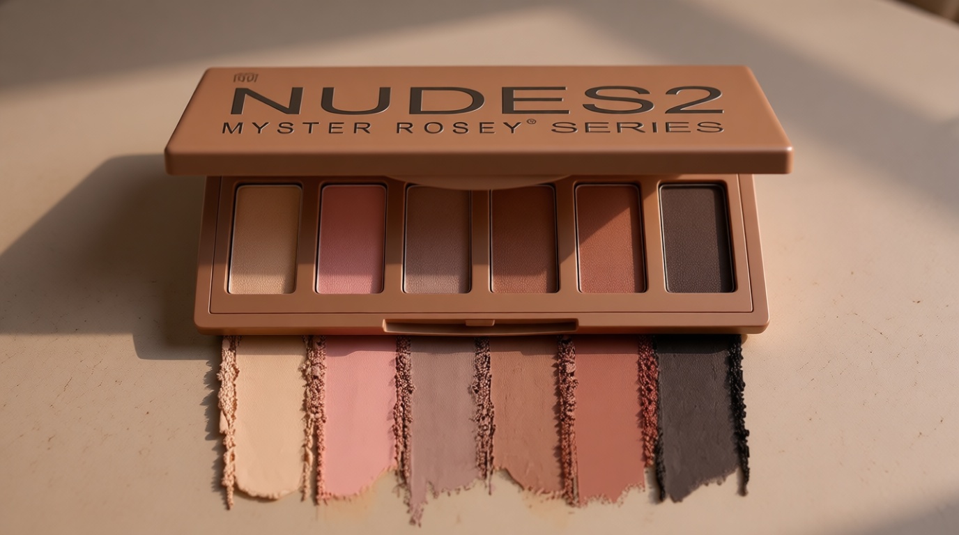 MYSTER ROSEY Nudes 2 Series Mini Eyeshadow Palette, Velvety Matte&Satin Finish, 6 Nude Taupe & Brown Neutral Eye Shadows, Travel Friendly Size, Vegan, Cruelty -free