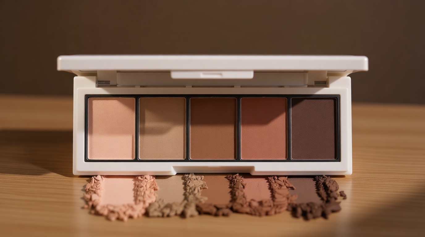 Matte Nude Eyeshadow Palette – 5-Color Neutral Peach Brown & Taupe Eye Shadow, High Pigment Blendable Long-Lasting Soft Nude Makeup Palette for Daily Natural Looks, Mature Eyes, Blue Green Brown Eyes