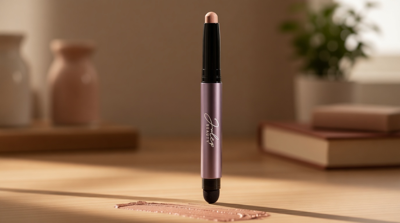 Julep Eyeshadow 101 Cream-to-Powder Waterproof Shadow Stick – Champagne Shimmer – Long-Lasting, Crease-Proof, Medium Golden-Beige Shimmer Cream Eyeshadow with Built-in Smudger