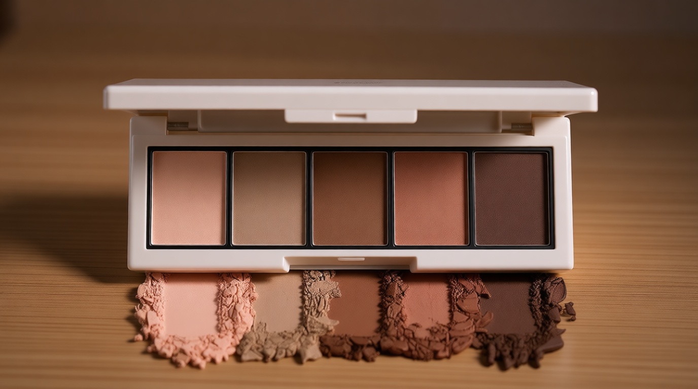 5 Colors Matte Nude Eyeshadow Makeup Palette, Nude Pink Brown Taupe Neutral Matte Smokey Cream Mini Eye Shadow Palette Makeup for Older Women Blue Green Eyes, Contour Make up Palettes sombras de ojos