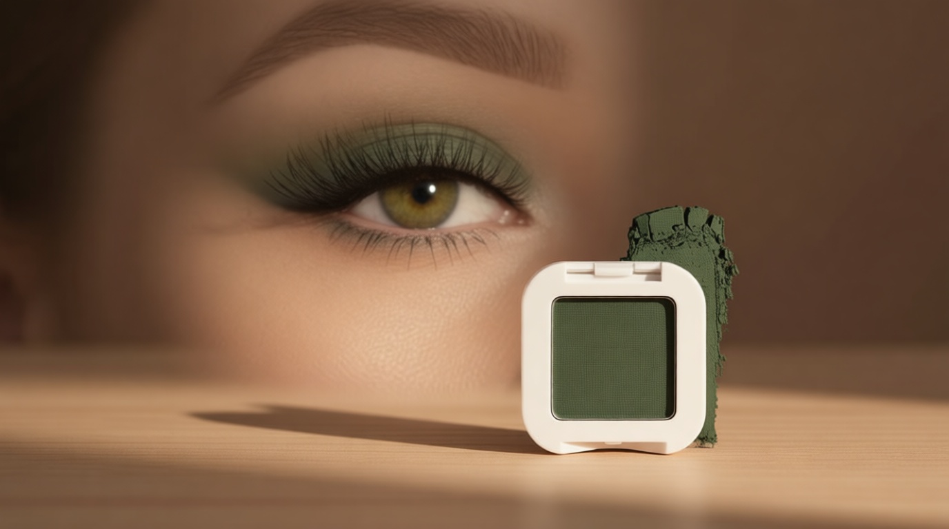 evpct Dark Green Matte Single Eyeshadow Palette, Forest Green Eye Shadow Palette Makeup Singles for Older Women Matte, High Pigment Long Lasting Mini Monochrome Eyeshadow Sombra Para Ojos, 16