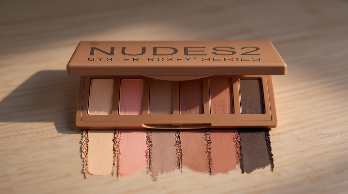 MYSTER ROSEY Nudes 2 Series Mini Eyeshadow Palette, Velvety Matte&Satn Finish, 6 Nude Taupe & Brown Neutral Eye Shadows, Travel Friendly Size, Vegan, Cruelty -free