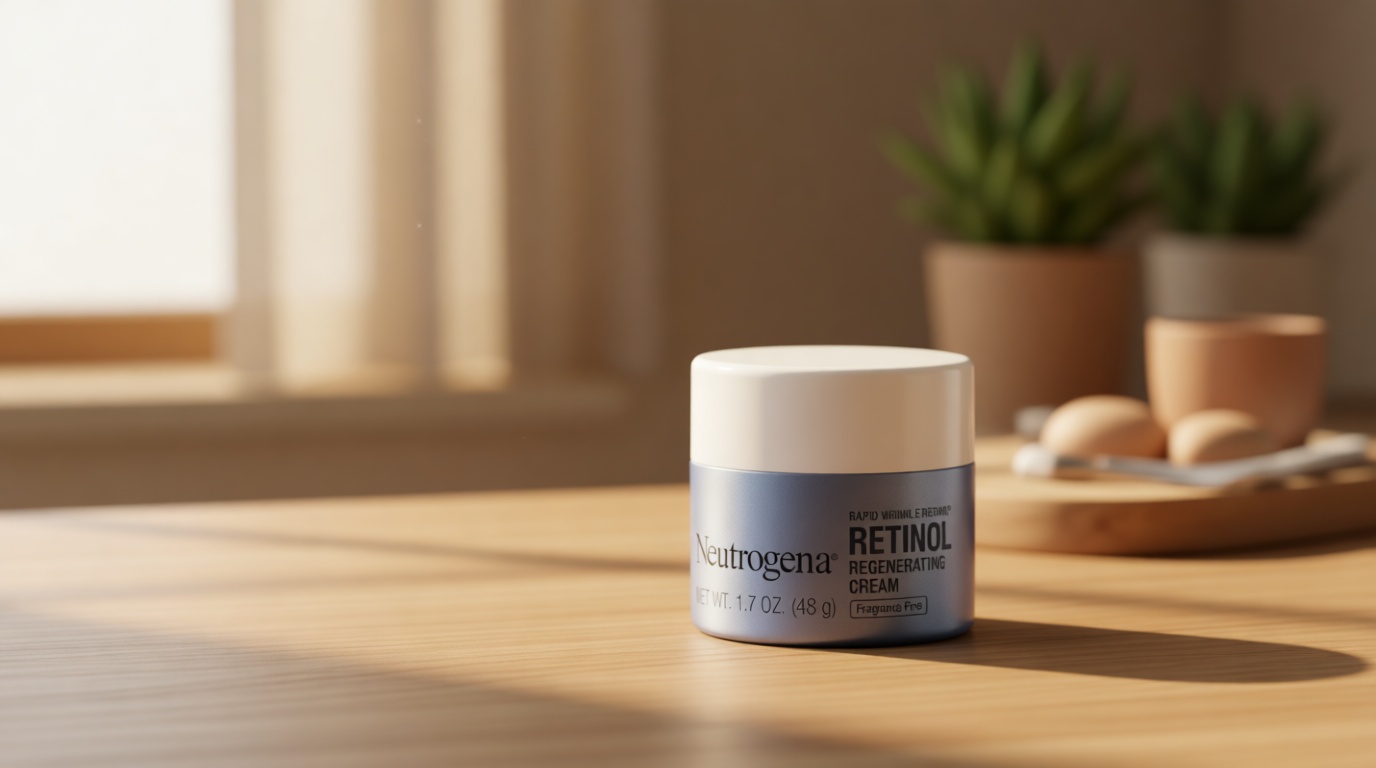 Neutrogena Rapid Wrinkle Repair, Retinol Face Moisturizer, Daily Anti-Aging Neck & Face Cream with Hyaluronic Acid, Retinol Cream, Fragrance-Free, Fades Fine Lines, Wrinkles and Dark Spots, 1.7 oz