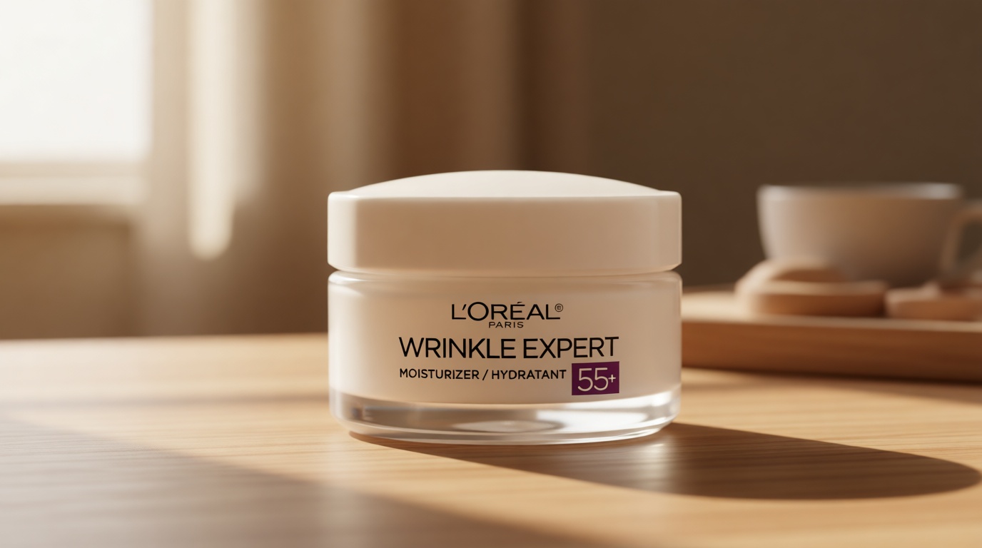 L'Oreal Paris Wrinkle Expert 55+ Anti-Aging Face Moisturizer with Calcium, Non-Greasy, Suitable for Sensitive Skin 1.7 fl. oz