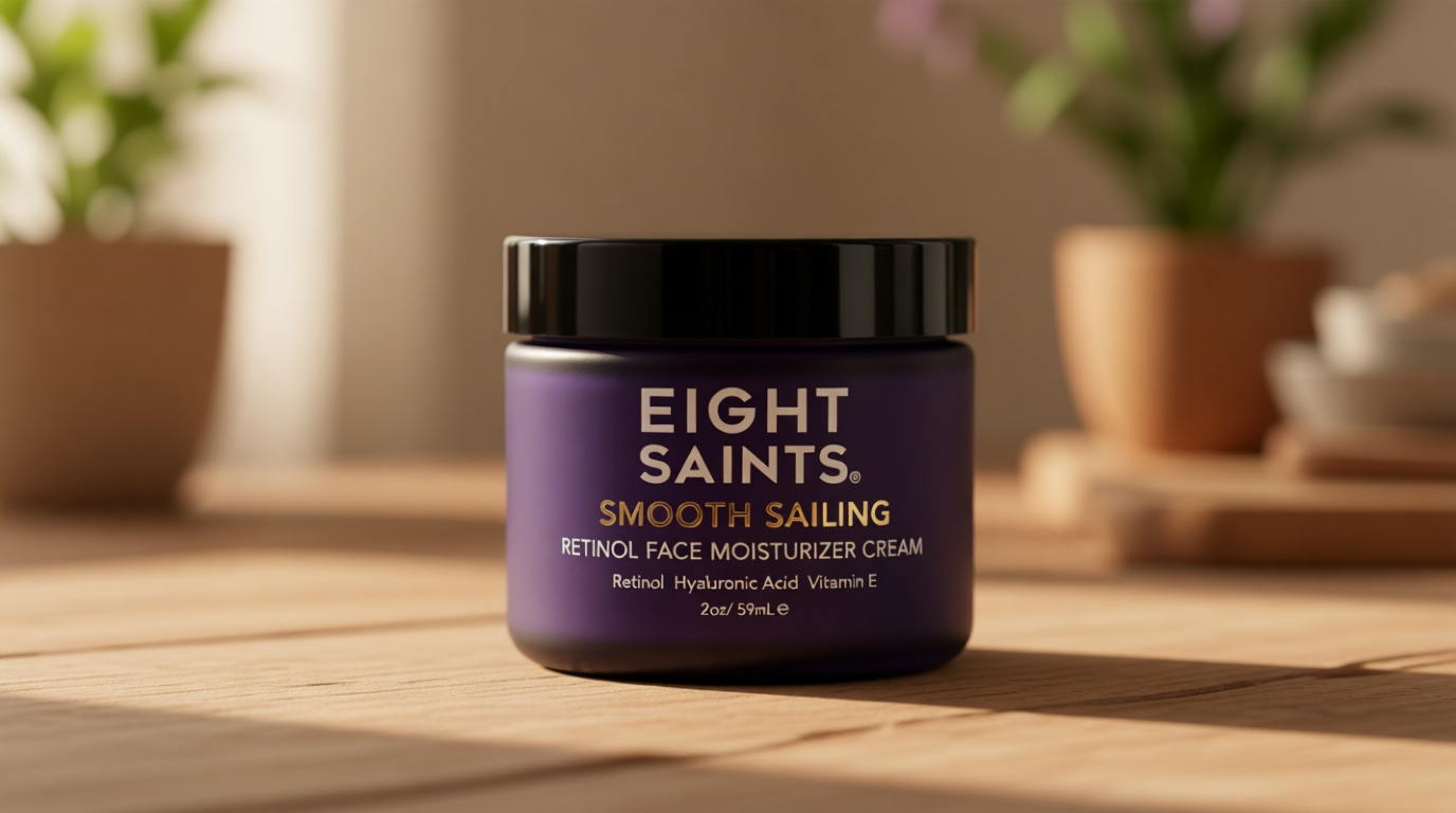 Eight Saints Retinol Facial Moisturizer Cream, For Firming Face, Neck & Eye Wrinkles and Lines, Deep Hydrating Lotion, Fragrance-Free, 2 Ounces