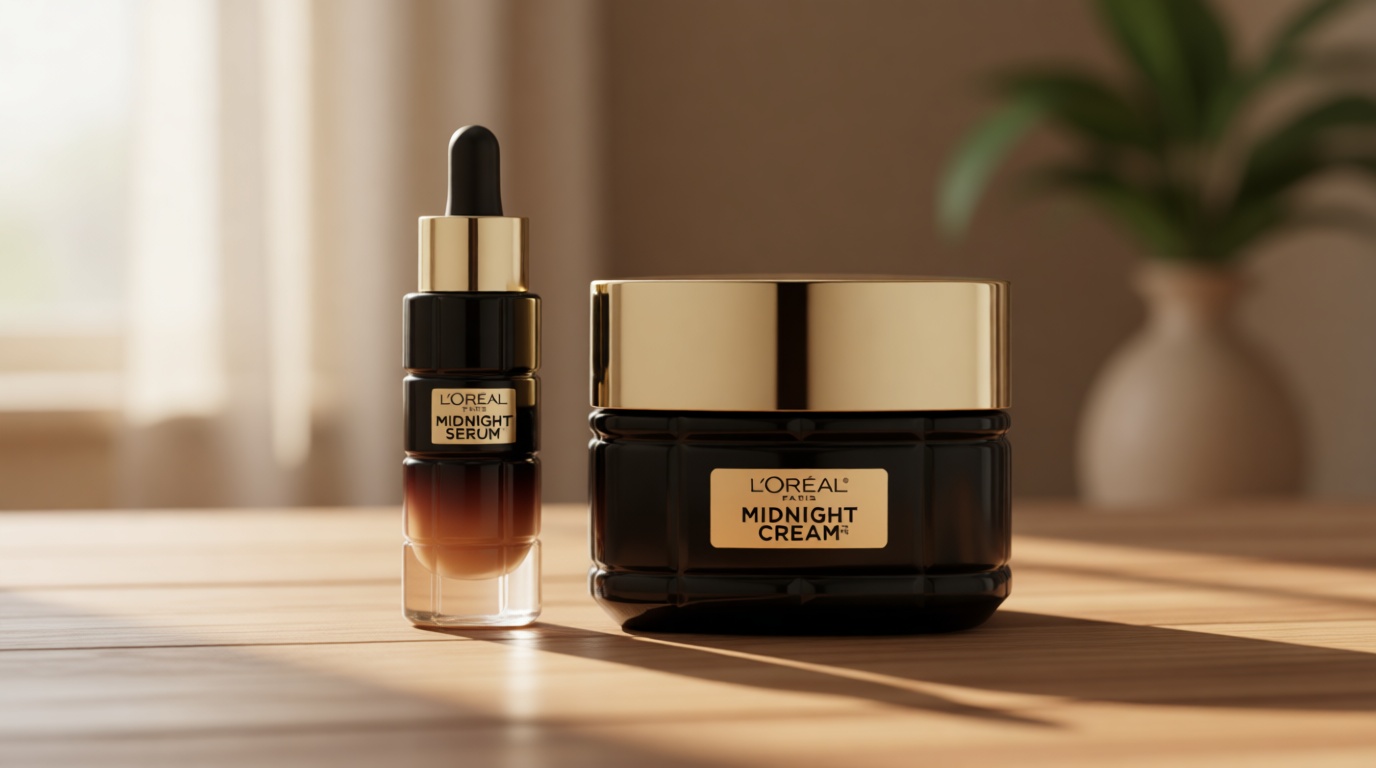 L'Oreal Paris Age Perfect Anti-Aging Midnight Cream, Face Moisturizer to Reduce Wrinkles and Firm Skin, 1.7oz + Serum Sample