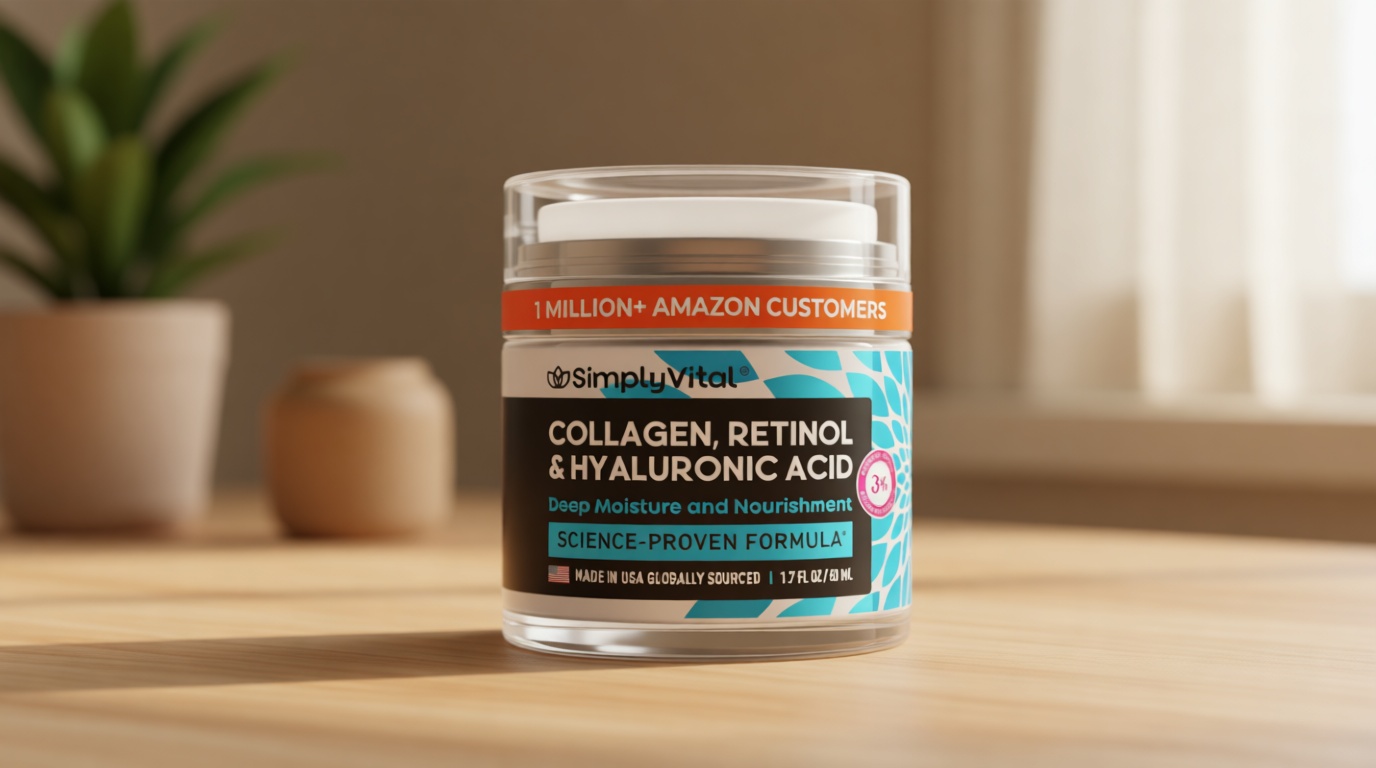 Anti-Aging Face Moisturizer with Retinol, Collagen & Hyaluronic Acid - Made in USA - Moisturizer Face Cream for Women & Men - Firming & Hydrating Neck Cream - Day & Night Skin Care - 1.7 fl oz ClimatePartner certified