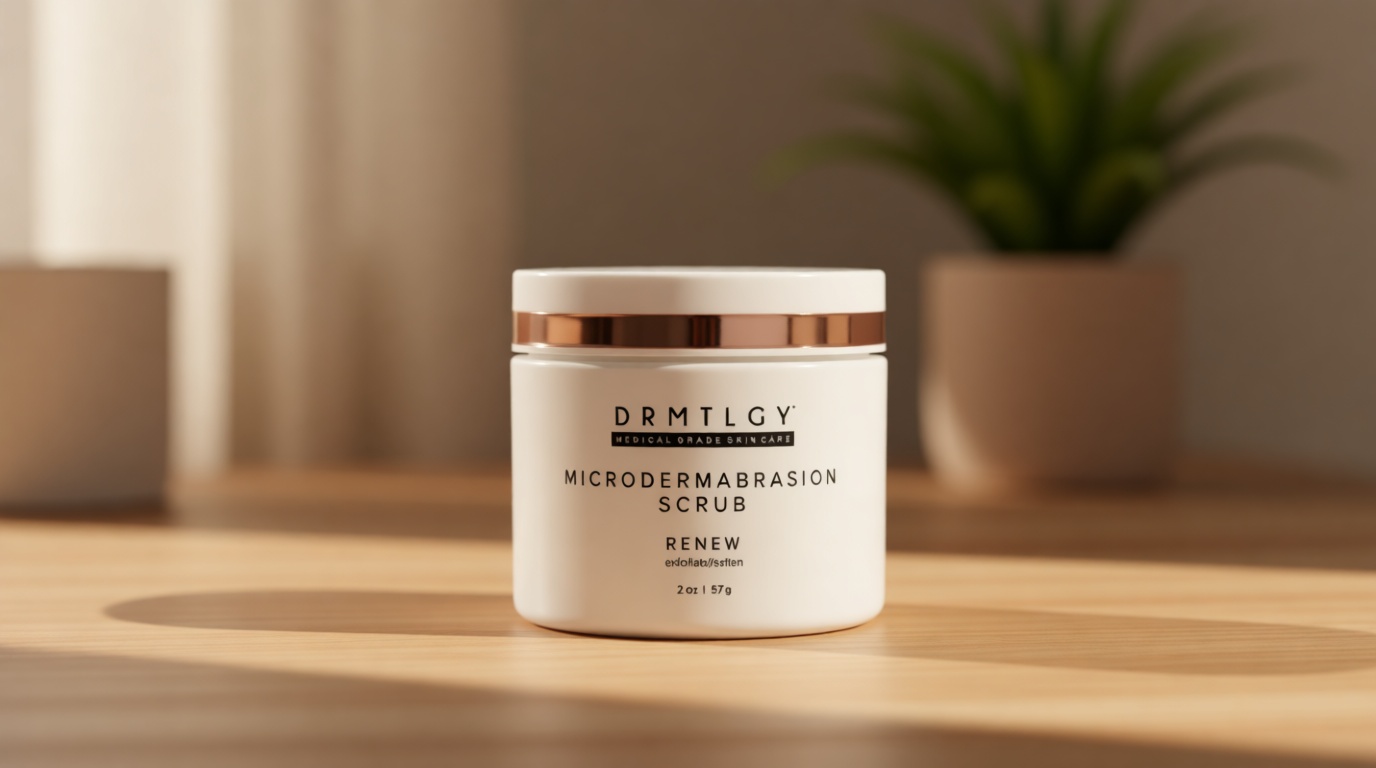 DRMTLGY Microdermabrasion Scrub – Gentle Facial Exfoliating Scrub to Smooth & Polish Skin – Face Exfoliator for Dull, Rough Texture – Pumice Exfoliant – 2 oz