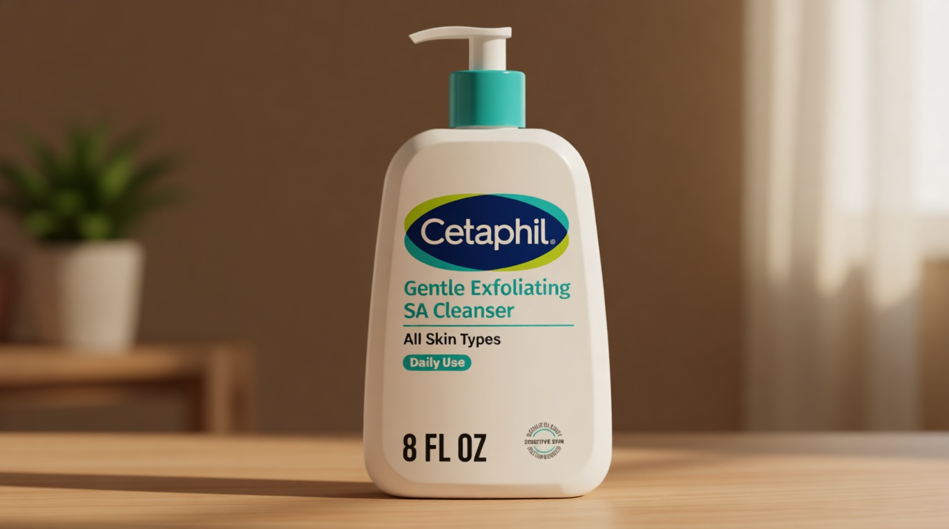 Cetaphil Gentle Exfoliating SA Cleanser, Foaming Gel Cleanser for All Skin Types, 8 Oz Pump Bottle, Salicylic Acid, Mandelic Acid & Gluconolactone, Gently Exfoliates, Dermatologist Recommended Brand