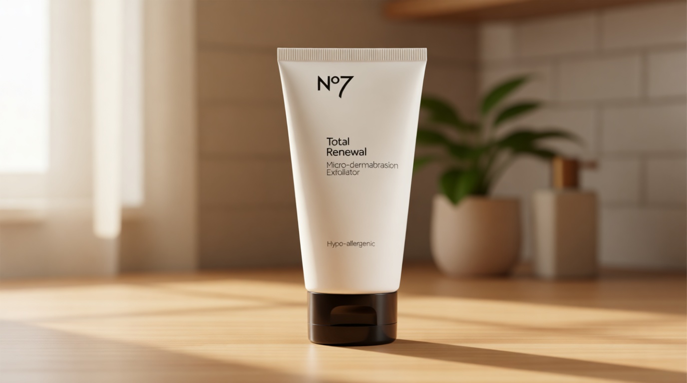 No7 Microdermabrasion Total Renewal Face Scrub - Exfoliating Face Wash & Dark Spot Corrector for Sensitive Skin - Helps to Reduce the Appearance of Fine Lines & Even Skin Tone (2.5 Oz)