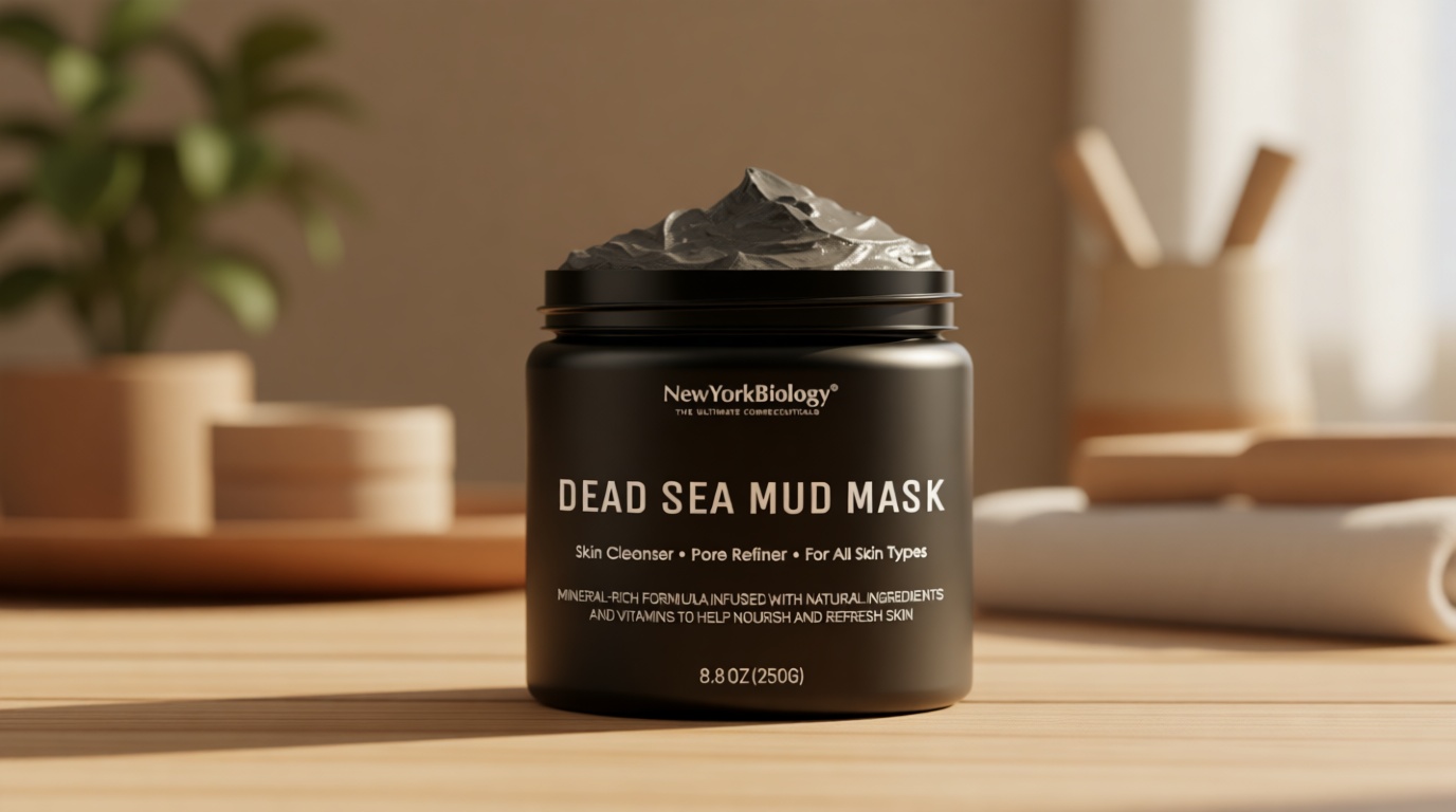 New York Biology Dead Sea Mud Mask for Face and Body | Spa Quality Pore Refiner for Oily Skin | Natural Skincare for Women & Men | Tighten Skin for a Healthier Complexion | 8.8 oz