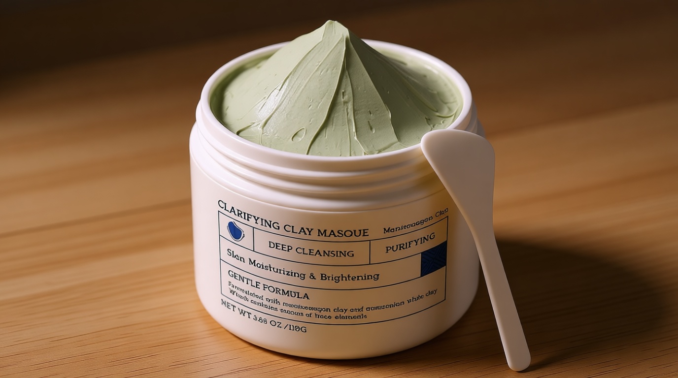 NING DERMOLOGIE Clay Mask for Face & Sensitive Skin: Triple Mud Formula Deep Cleans Pores Reduces Acne Balances Oil & Improves Texture - 3.88 Oz