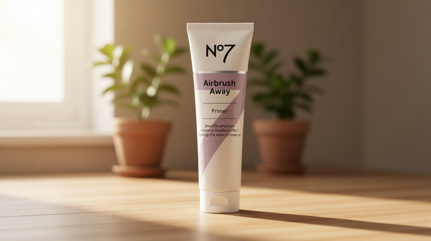 No7 Airbrush Away Face Primer - Hydrating Makeup Primer with Hyaluronic Acid - Helps to Smooth the Appearance of Fine Lines & Wrinkles for Seamless Makeup Application (30ml)